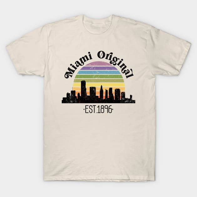 Miami Original Retro Rainbow T-Shirt by Perpetual Brunch